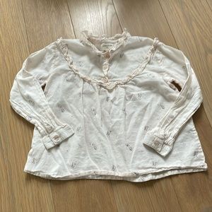 Louis Louise pale pink ruffled blouse delicate floral print 4